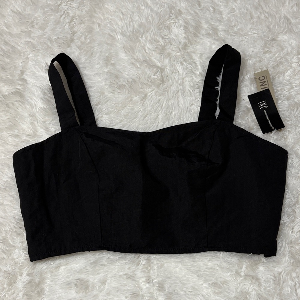 NWT Jeannie Mai X I.N.C Black Cropped Tank Size L